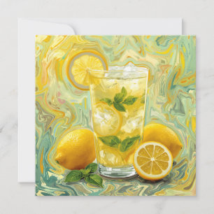 Verse glas limonade en citroenen Abstracte Kunst Kaart