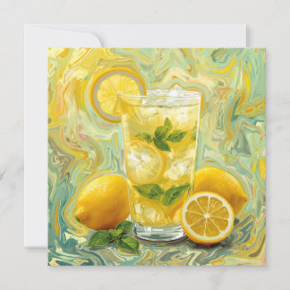 Verse glas limonade en citroenen Abstracte Kunst Kaart
