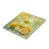 Verse glas limonade en citroenen Abstracte kunst Tegeltje (Zijkant)
