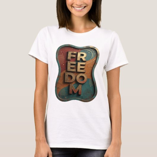 Verse Goud FREEDOM Citaat T-shirt (Voorkant)
