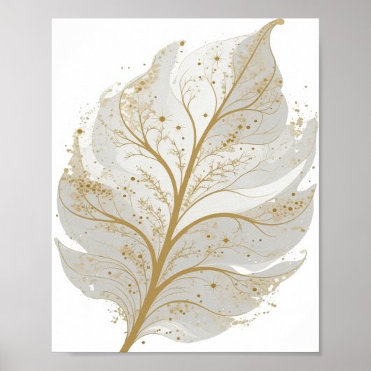 Verse Goud GLOEIEND BLAD Tekst Ontwerp Poster (Voorkant)