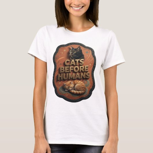 Verse Goud KATTEN VOOR MENSEN Modern Design T-shirt (Voorkant)