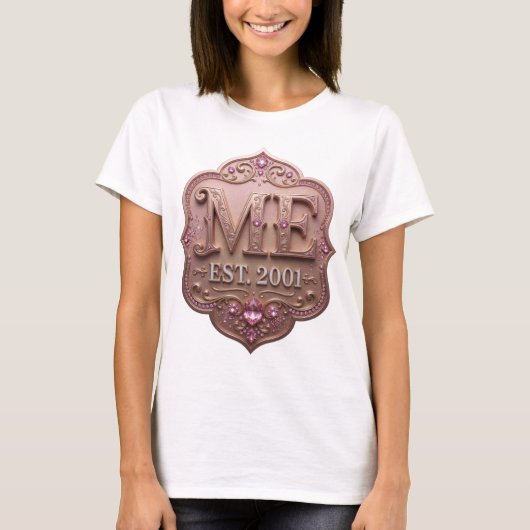 Verse Goud ME EST 2001 Modern Design T-shirt (Voorkant)