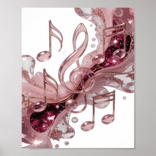 Verse Goud MUZIEK IN DE LUCHT Strak Design Poster (Voorkant)