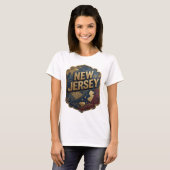 Verse Goud NEW JERSEY 3D-tekstkunst T-shirt (Voorkant volledig)