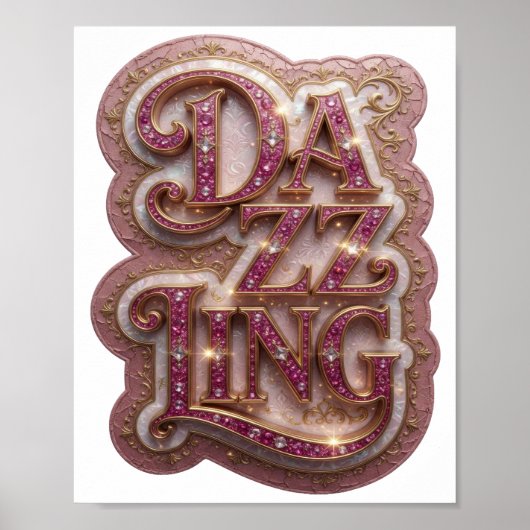 Verse Goud OOGVERBLINDENDE Slogan Design Poster (Voorkant)
