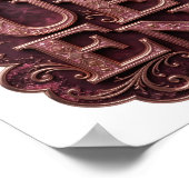 Verse Goud QUEEN Tekst Design Poster (Hoek)