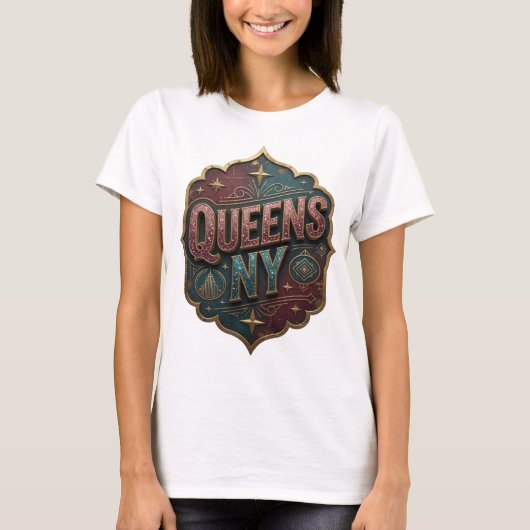 Verse Goud QUEENS NY T-shirt (Voorkant)