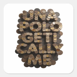 Verse Goud UNA POLOGETI CALY ME Vinyl Stijl Vierkante Sticker