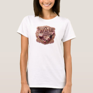 Verse Goud WIJN FIXEERT ALLES Print T-shirt