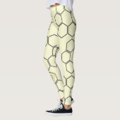 Verse Gouden Gele Honing Hive Patroon Leggings (Links)