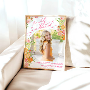 Verse Grads Florale Citrus Welkom Bord Poster