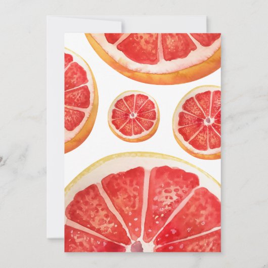Verse grapefruit Waterverf Citrus Baby shower Kaart (Achterkant)