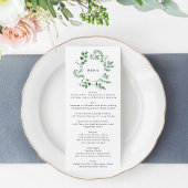 Verse Greenery Leafy Planten Wedding Menu
