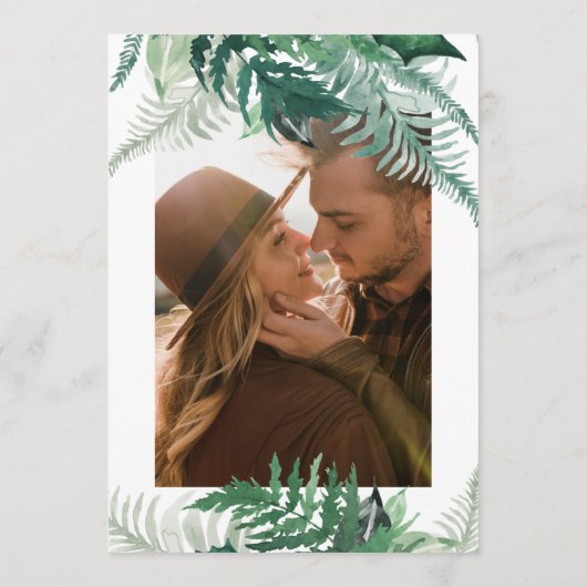 Verse Greenery Modern Waterverf Save the Date (Achterkant)