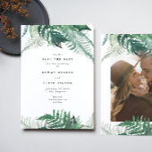 Verse Greenery Modern Waterverf Save the Date