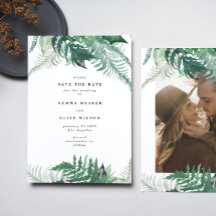 Verse Greenery Modern Waterverf Save the Date
