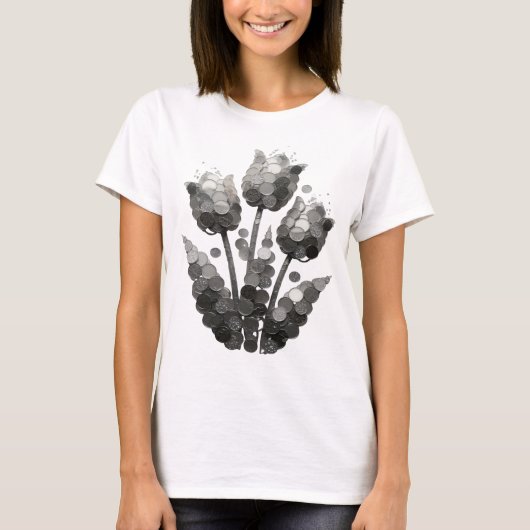 Verse Grijze ABSTRACTE KUNST Statement Design T-shirt (Voorkant)