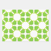 Verse Groen Geometrisch Bladpatroon Cadeaupapier (Voorkant)