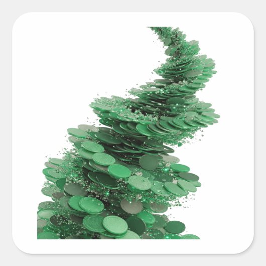 Verse groene abstracte ambachtelijke sticker (Voorkant)
