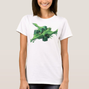 Verse groene abstracte kubus artistiek motief t-shirt