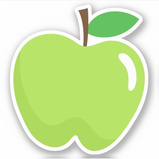 Verse groene appel sticker (Voorkant)