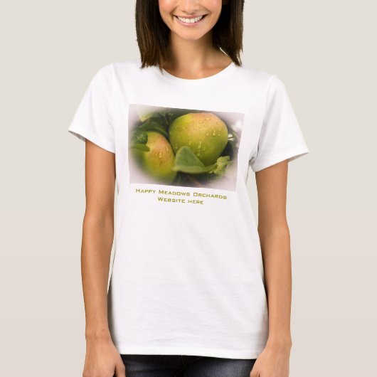 Verse groene appels met een misty Border Business T-shirt (Voorkant)