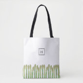 Verse groene Asparagus-monogram Tote Bag (Voorkant)