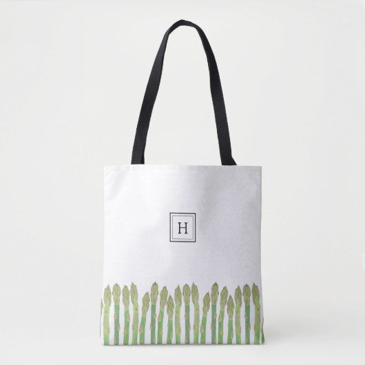 Verse groene Asparagus-monogram Tote Bag (Voorkant)