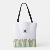 Verse groene Asparagus-monogram Tote Bag (Achterkant)