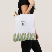 Verse groene Asparagus-monogram Tote Bag (Dichtbij)