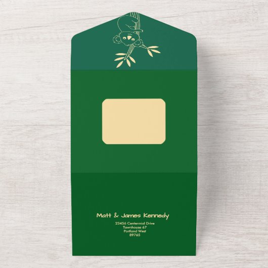 Verse groene Australische dieren tweelingverjaarda All In One Uitnodiging (Buitenkant)