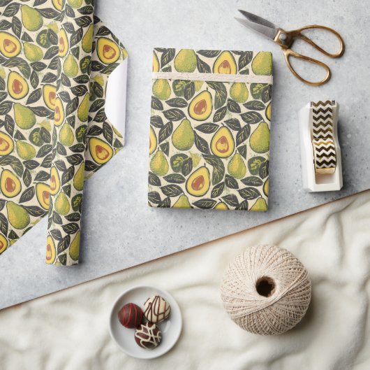 Verse Groene Avocado Peer Illustratie Cadeaupapier (Crafts)