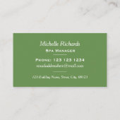 Verse groene bladeren Sparkle Spa & Beauty Visitekaartje (Achterkant)