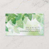 Verse groene bladeren Sparkle Spa & Beauty Visitekaartje (Voorkant)
