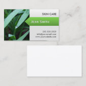 Verse groene bladeren Visitekaartje voor huidverzo (Voorkant / Achterkant)