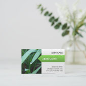 Verse groene bladeren Visitekaartje voor huidverzo (Staand voorkant)
