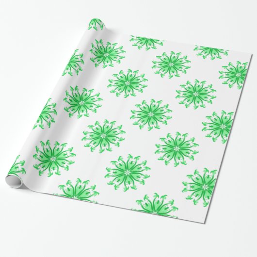 Verse groene bloem naadloos patroon cadeaupapier (Uitgerold)