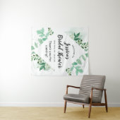 Verse groene botanische mint bruiloft Welcome Wandkleed (In Situ (horizontaal))