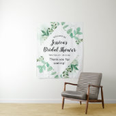 Verse groene botanische mint bruiloft Welcome Wandkleed (In situ)