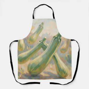 Verse Groene Courgette Impressionistische Schilder Schort