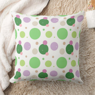 Verse groene en paarse polka stippenpatroon kussen