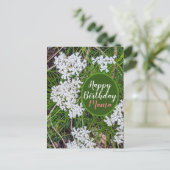 Verse groene en witte bloemen Gelukkige verjaardag Briefkaart (Staand voorkant)