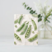 Verse Groene Erwten Aquarel Briefkaart (Staand voorkant)