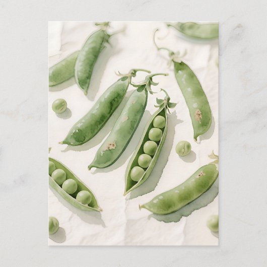 Verse Groene Erwten Aquarel Briefkaart (Voorkant)