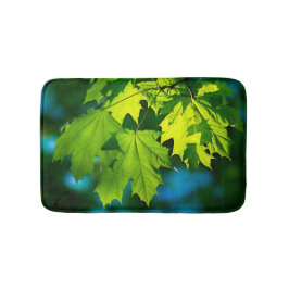 Verse groene esdoorbladeren badmat