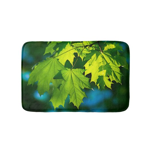 Verse groene esdoorbladeren badmat (Voorkant)