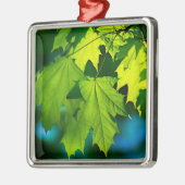 Verse groene esdoornbladeren metalen ornament (Links)