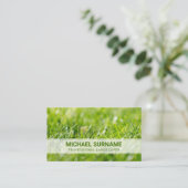 Verse groene gazon maaien service tuinarchitect fo visitekaartje (Staand voorkant)