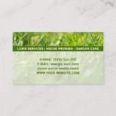 Verse groene gazon maaien service tuinarchitect fo visitekaartje (Achterkant)